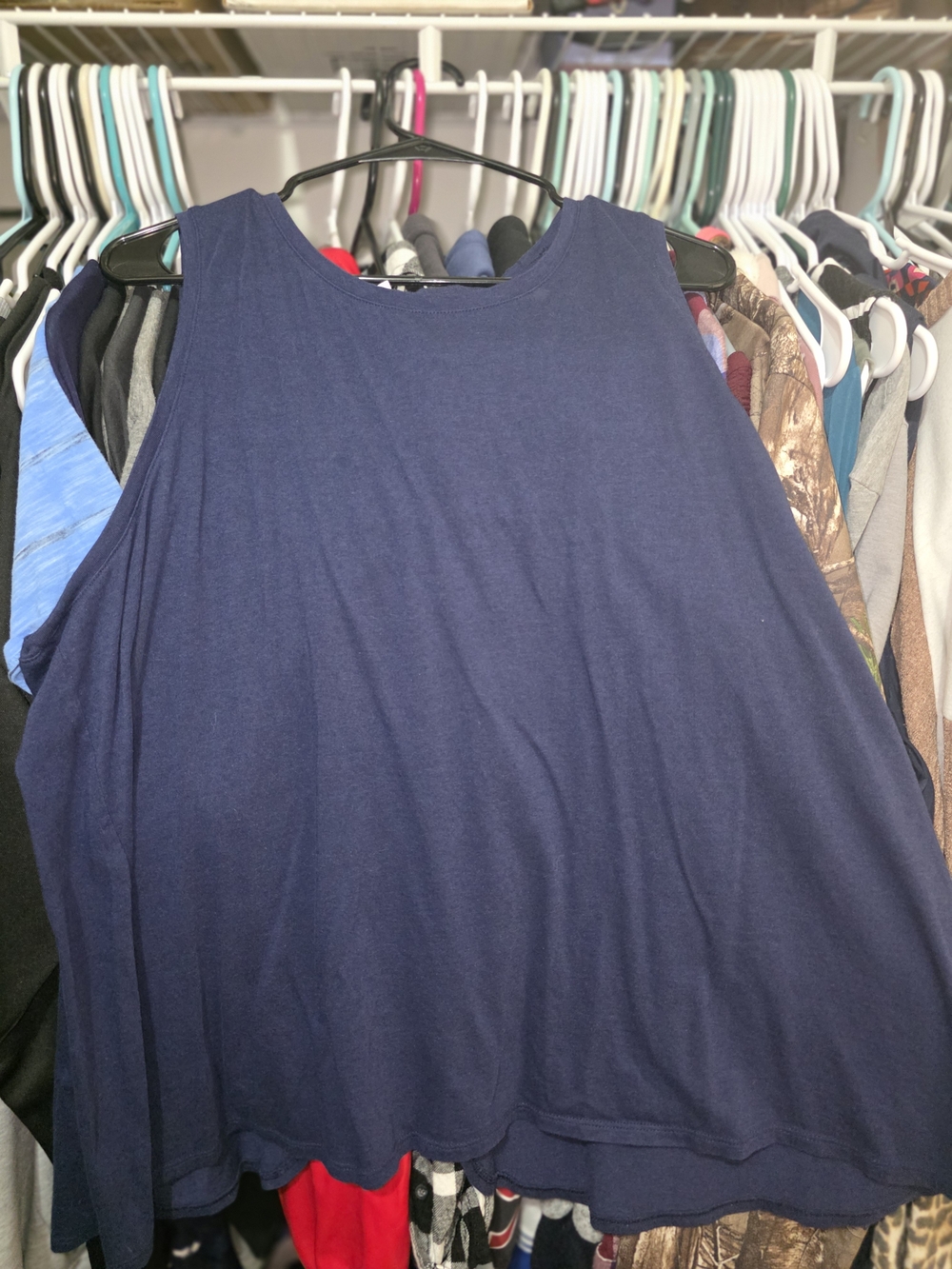 Old Navy Navy Swing Tank Top with Split Back